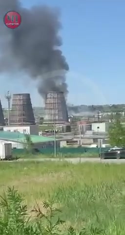 Großbrand in der Nähe des Kraftwerks Tets-5 in Saratow