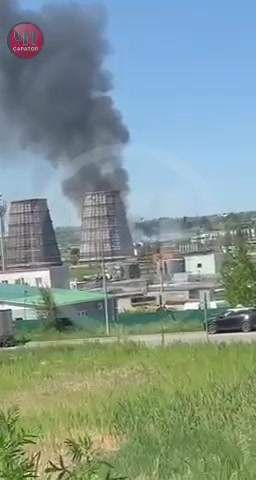 Großbrand in der Nähe des Kraftwerks Tets-5 in Saratow