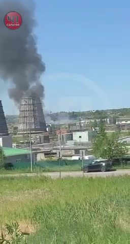 Großbrand in der Nähe des Kraftwerks Tets-5 in Saratow