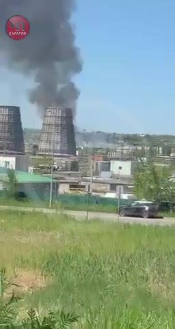 Großbrand in der Nähe des Kraftwerks Tets-5 in Saratow