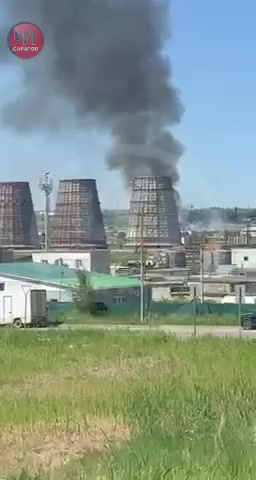 Großbrand in der Nähe des Kraftwerks Tets-5 in Saratow