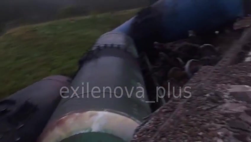 A freight train with 15 fuel tank cars derailed in the Luga district of St. Petersburg