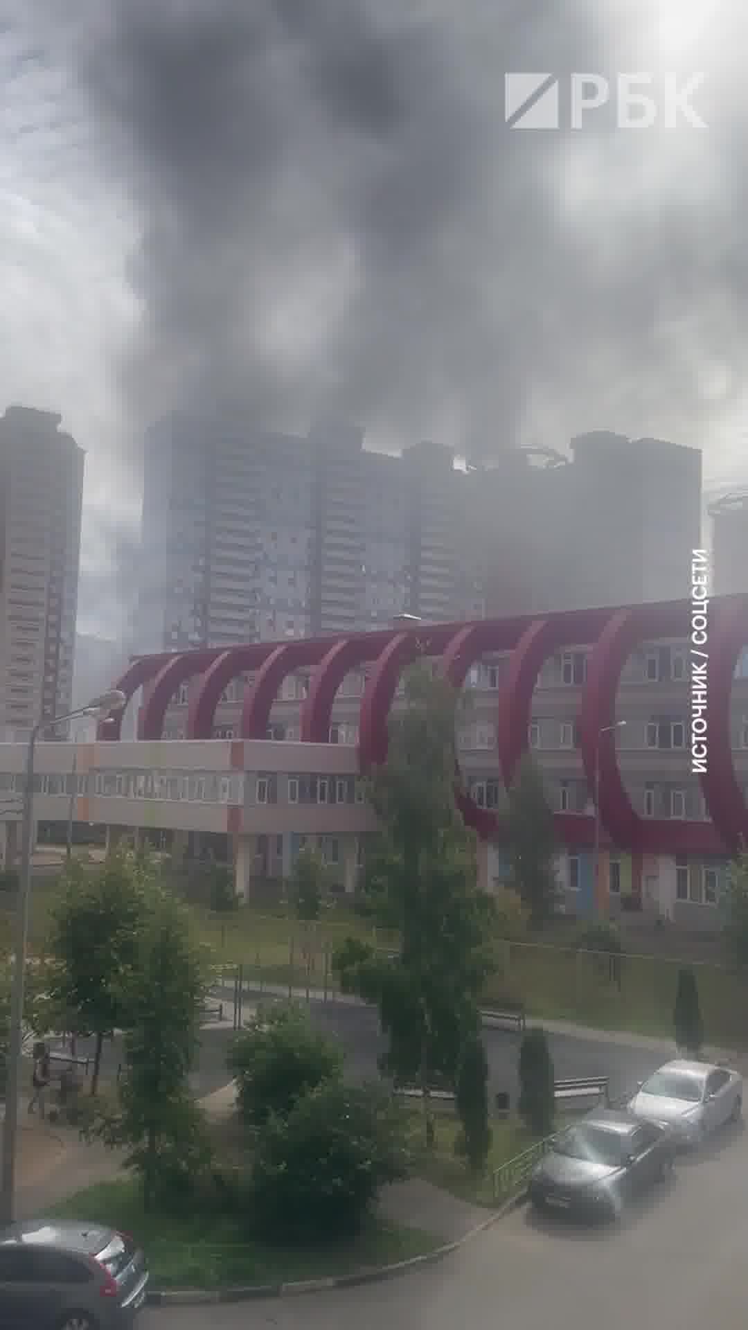 A large fire has been spotted in Putilkovo, Moscow Region.