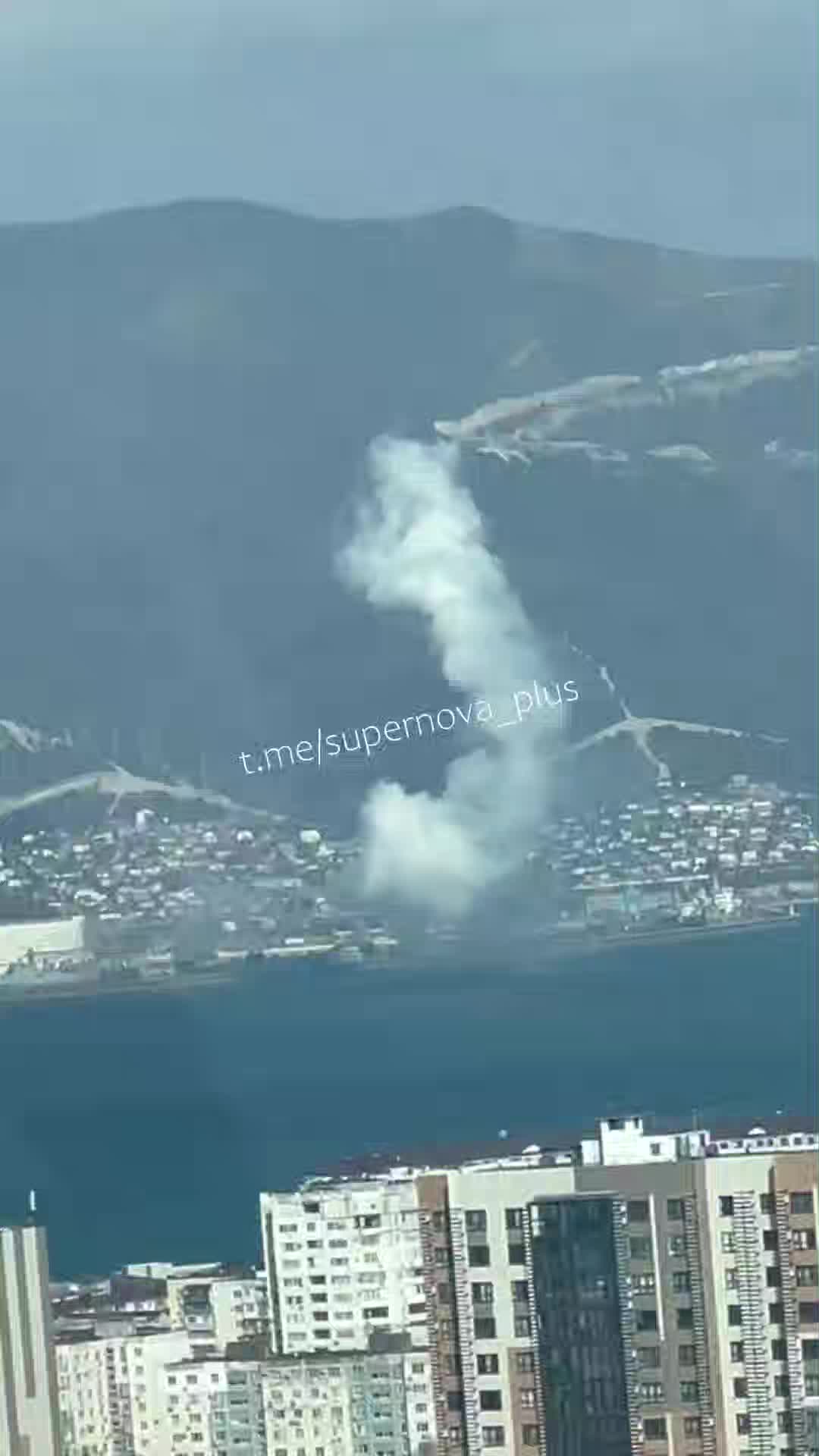 Air defense worked in Novorossiysk, Krasnodar Krai of Russia