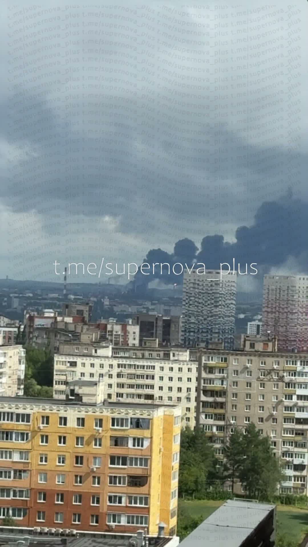 Oil refinery is reportedly on fire after drones strikes in Ufa