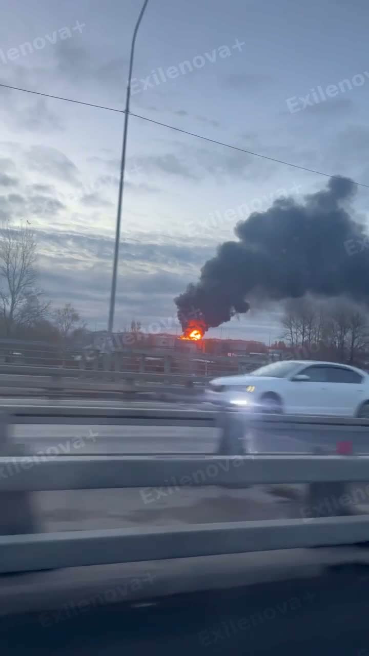Oil depot Ruchyi is on fire after drones strikes in St.Petersburg