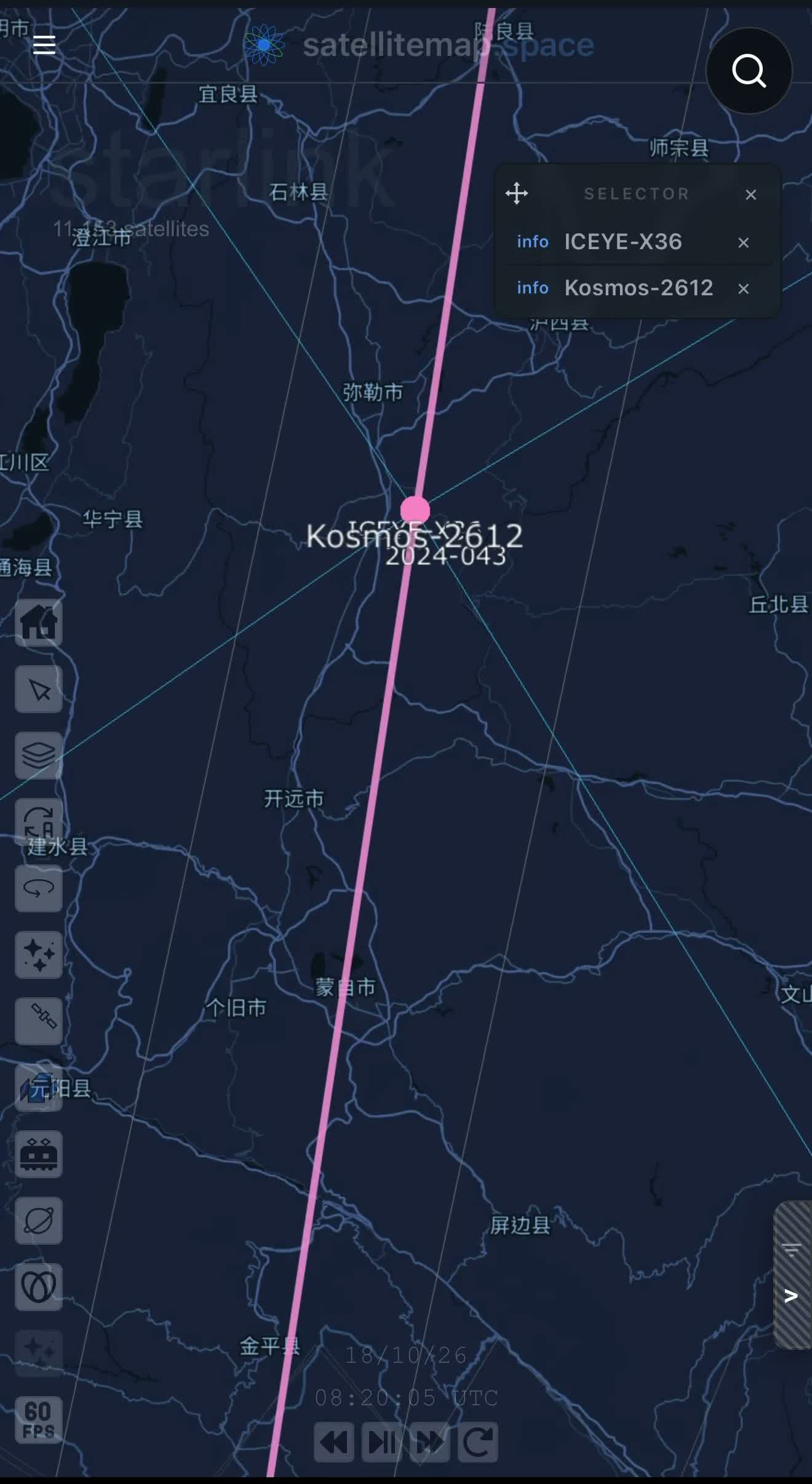 Specialists tracking this in real time now have harder numbers than a close pass. Orbital Radar's latest computation puts the closest approach at roughly 26 meters, with earlier passes logged at 136 meters and 578 meters as Kosmos 2612 tightened its formation over multiple orbits, each pass occurring at essentially zero relative velocity, meaning the Russian satellite wasn't drifting past ICEYE-X36, it was flying in matched formation with it