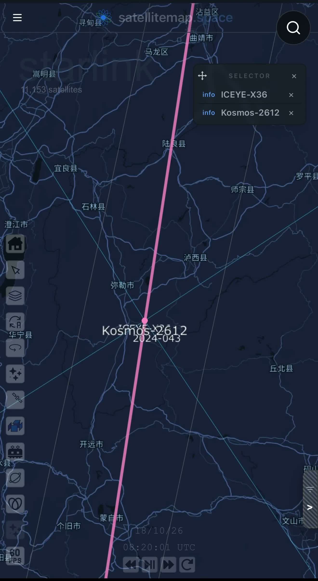 Specialists tracking this in real time now have harder numbers than a close pass. Orbital Radar's latest computation puts the closest approach at roughly 26 meters, with earlier passes logged at 136 meters and 578 meters as Kosmos 2612 tightened its formation over multiple orbits, each pass occurring at essentially zero relative velocity, meaning the Russian satellite wasn't drifting past ICEYE-X36, it was flying in matched formation with it